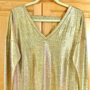 ROKOKO V-NECK 'OPEN BACK' DRESS / 'Gold Shimmer Lamae' / SIZE SMALL / GORGEOUS!